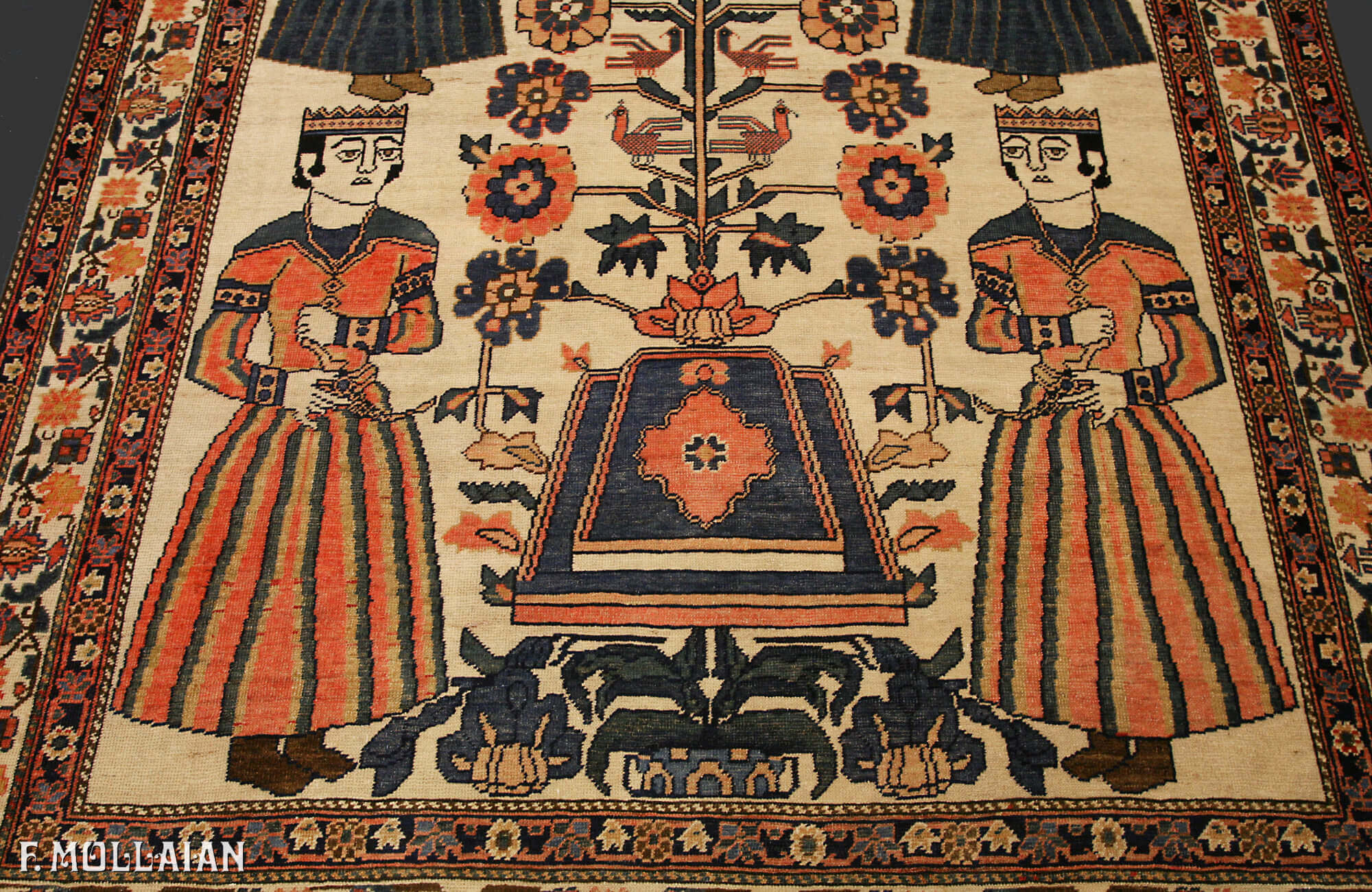 Tappeto Figurativo Persiano Antico Bakhtiari n°:42663400